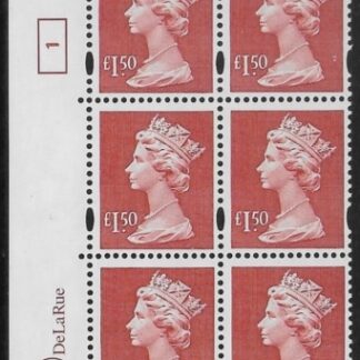 Y1800 (UC18) De La Rue £1.50 red  Cyld. 1 no dot (1)  U/M (MNH)