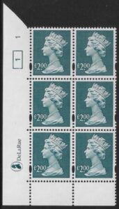 Y1801 (UC19) De La Rue £2.00 dull blue Cyld. 1 no dot (1) U/M (MNH)