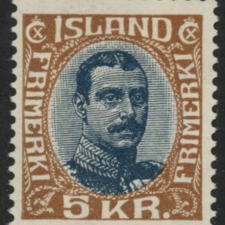 1920 Iceland SG.131 5 kroner indigo & brown mounted mint