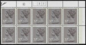 X998 (UG48)  Waddington 20p  dull purple. Cyld. 2A 2B  dot. phos.1  U/M (MNH)