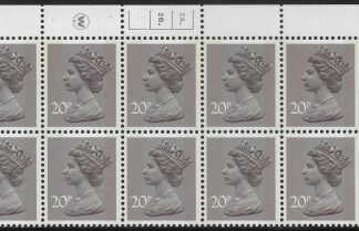 X998 (UG48)  Waddington 20p  dull purple. Cyld. 2A 2B  dot. phos.1  U/M (MNH)