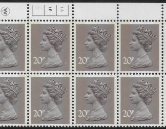 X998 (UG48)  Waddington 20p  dull purple. Cyld. 2A 2B  no dot. phos.2  U/M (MNH)