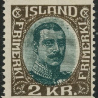1920 Iceland SG.130 2k myrtle & sepia mounted mint