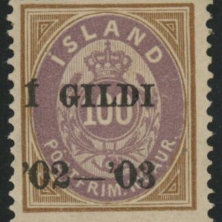 1902 Iceland SG.65 100a dull purple & bistre mounted mint