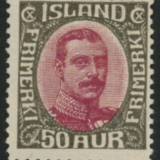1920 Iceland SG.128 50a claret & grey mounted mint