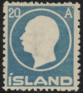 1912 Iceland SG.104 King Frederick VIII 20a pale blue mounted mint