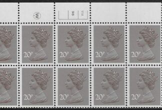 X999 (UG49)  Waddington 20p  dull purple. Cyld. 11A 9B no dot   U/M (MNH)