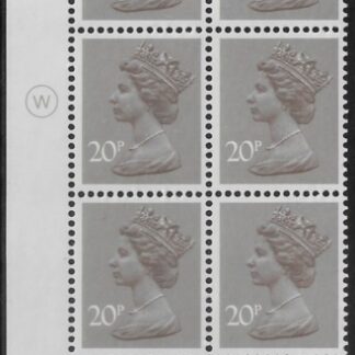 X999 (UG49)  Waddington 20p  dull purple. Cyld. 17A 11B  dot   U/M (MNH)