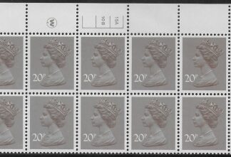 X999 (UG49)  Waddington 20p  dull purple. Cyld. 15A 10B no dot   U/M (MNH)