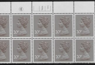 X999 (UG49)  Waddington 20p  dull purple. Cyld. 14A 10B dot   U/M (MNH)