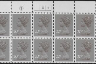 X999 (UG49)  Waddington 20p  dull purple. Cyld. 13A 10B no dot   U/M (MNH)