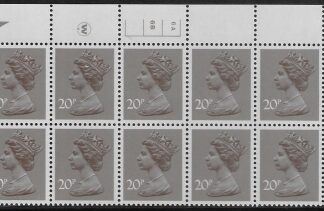 X999 (UG49)  Waddington 20p  dull purple. Cyld. 6A 6B no dot   U/M (MNH)