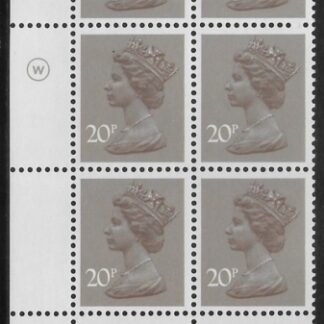 X999 (UG49)  Waddington 20p  dull purple. Cyld. 20A 13B  no dot. U/M (MNH)