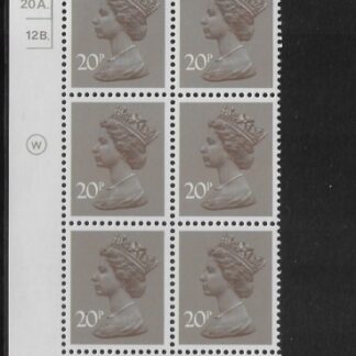 X999 (UG49)  Waddington 20p  dull purple. Cyld. 20A 12B dot. U/M (MNH)