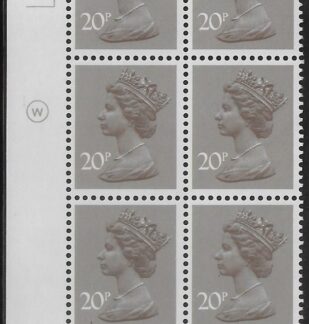 X999 (UG49)  Waddington 20p  dull purple. Cyld. 20A 12B dot. U/M (MNH)