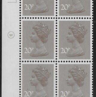 X999 (UG49)  Waddington 20p  dull purple. Cyld. 19A 12B dot. U/M (MNH)