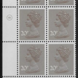 X999 (UG49)  Waddington 20p  dull purple. Cyld. 19A 12B no dot. U/M (MNH)