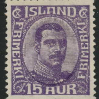 1920 Iceland SG.123 King Christian X  15a violet mounted mint
