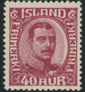 1920 Iceland SG.127 King Christian X 40a claret mounted mint