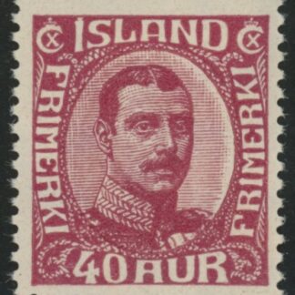1920 Iceland SG.127  King Christian X  40a claret mounted mint