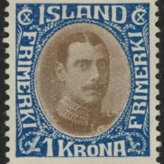 1931 Iceland  SG.191  1k chocolate and blue mounted mint