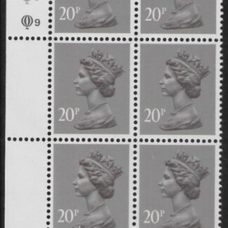 X1014 (UG50)  Questa 20p  dull purple. perf (L(P) Cyld. Q7Q7    U/M (MNH)