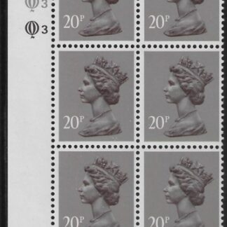 X1014 (UG50)  Questa 20p  dull purple.  perf L(I) Cyld. Q3Q3    U/M (MNH)
