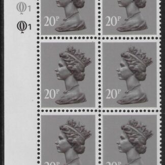 X1014 (UG50)  Questa 20p  dull purple.  perf L(I)  Cyld. Q1Q1    U/M (MNH)