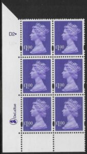 Y1743 (U484) £1 bluish violet. DeLaRue PVA cream. Cyld.D2D2 dot. phos. D1 U/M (MNH)