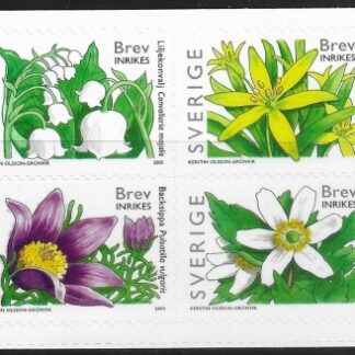 2005 Swedem SG2384-7 Spring Flowers Set of 4 Values U/M (MNH)