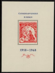 1968 Czechoslovakia MS1782 50th Anniv of Republic Mini Sheet U/M (MNH)