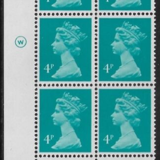 X997 (UG13)  Waddington 4p greenish blue Cyld. 16a12b  dot.  U/M (MNH)