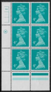 X997 (UG13)  Waddington 4p greenish blue Cyld. 15a11b  no dot.  U/M (MNH) A