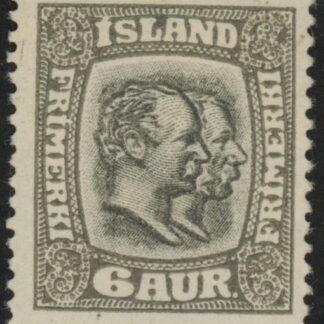 1918 Iceland SG.113  King Christian of Denmark  6a sepia and grey. mounted mint