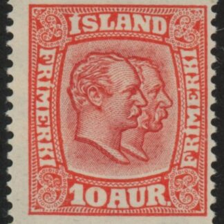 1916 Iceland SG.114  King Christian of Denmark.  10a scarlet  mounted mint