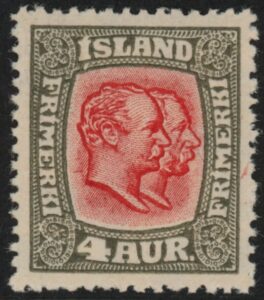1920 Iceland SG.111 King Christian X 4a scarlet & grey . mounted mint