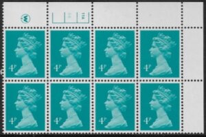 X997 (UG13) Waddington 4p greenish blue Cyld. 11a 9b no dot. U/M (MNH)