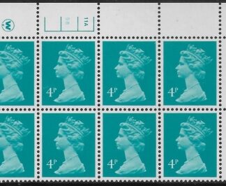 X997 (UG13)  Waddington 4p greenish blue Cyld. 11a 9b  no dot.  U/M (MNH)