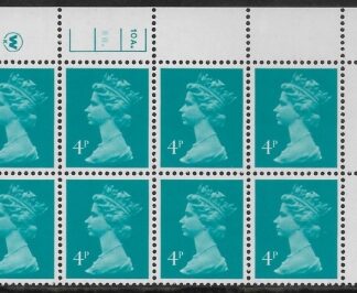 X997 (UG13)  Waddington 4p greenish blue Cyld. 10a 8b  dot.  U/M (MNH)