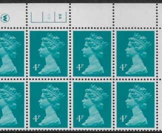 X997 (UG13)  Waddington 4p greenish blue Cyld. 8a 6b  no dot.  U/M (MNH)