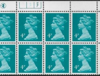 X996 (UG12)  Waddington 4p greenish blue Cyld. 5a,4b phos 3  dot.  U/M (MNH)