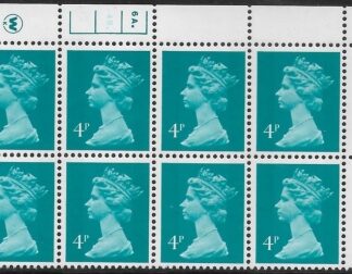 X996 (UG12)  Waddington 4p greenish blue Cyld. 6a 4b phos.3  dot.  U/M (MNH)