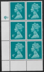 X1002 (UG14) Questa 4p greenish blue Cyld. Q7 U/M (MNH)