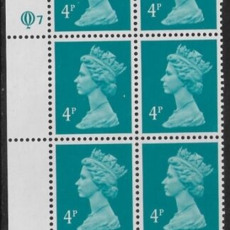 X1002 (UG14)  Questa 4p greenish blue Cyld. Q7  U/M (MNH)