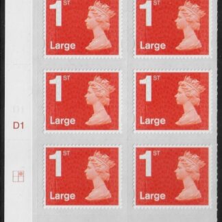 U3002  1st Large. vermilion  M14L cyld. D1  grid position R1  C2   DLR  U/M (MNH)