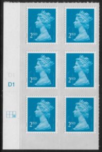 U2995 2nd blue CB M12L Cyld. D1 grid position R2 C3 DLR U/M (MNH)