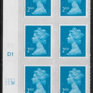 U2995  2nd blue CB  M12L  Cyld. D1  grid position  R2 C3   DLR  U/M (MNH)