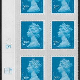 U2995  2nd blue CB  MA13  Cyld. D1  grid position  R1 C3   DLR  U/M (MNH)