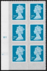 U2995 2nd blue CB M18L SBP T3 s/L Cyld. W1 grid position R2 C1 Walsall U/M (MNH)