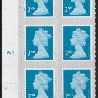 U2995  2nd blue CB  M18L  SBP T3  s/L  Cyld. W1  grid position  R2 C1  Walsall  U/M (MNH)